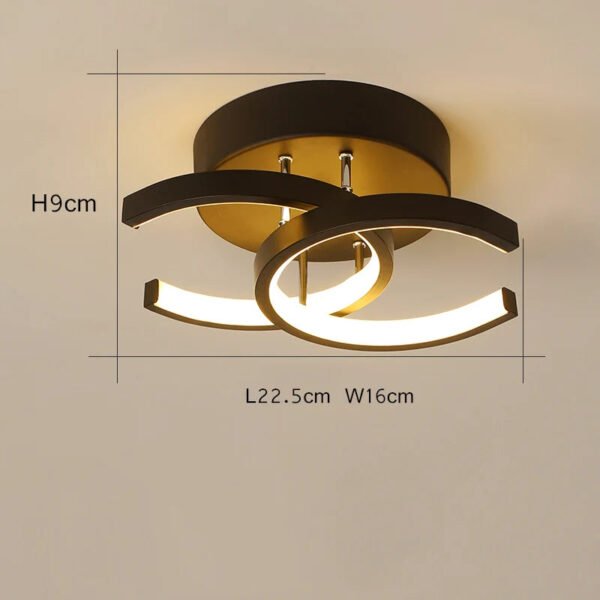 LunaGlow - Elegante LED Deckenlampe Schwarz Weiß 25,5 cm - Image 4